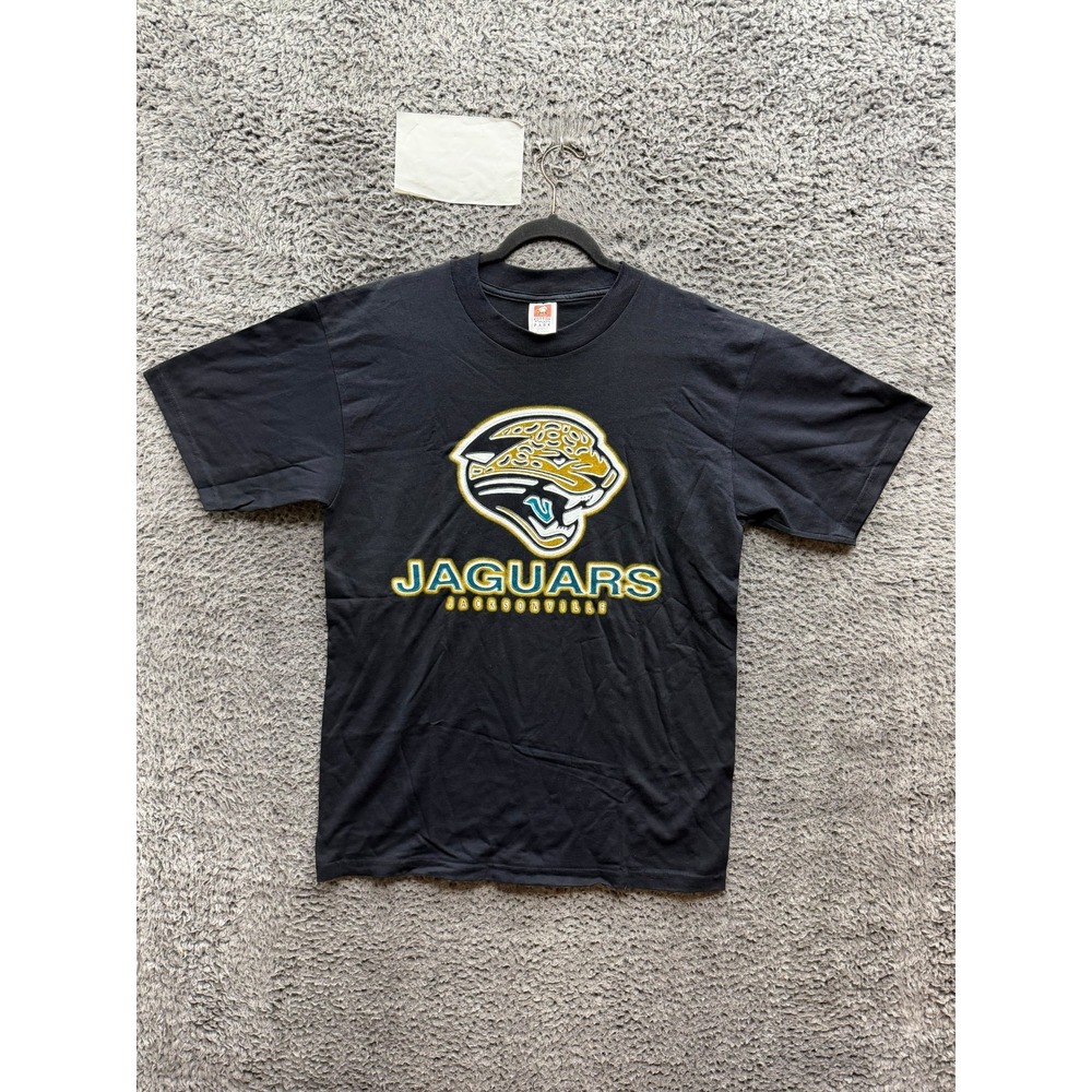 Vintage Jacksonville Jaguars NFL Graphic Short Sleeve T-Shirt Black Size L